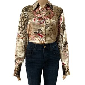 Paisley Print Button-Up Shirt
